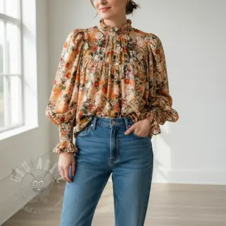Viskos RAYON POPLIN Wild flowers design A