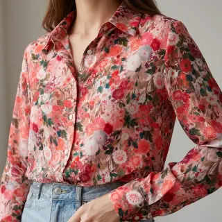 Viskos RAYON POPLIN Wild flowers design B