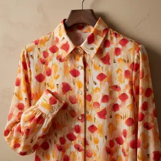 Viskóza RAYON POPLIN Poppys design C