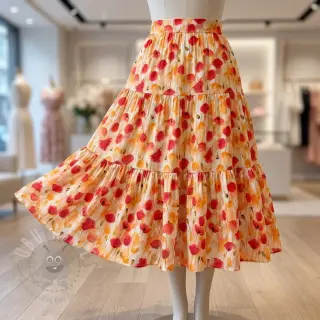 Viskos RAYON POPLIN Poppys design C