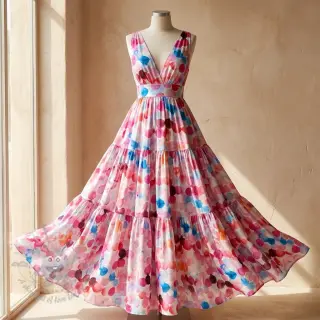 Viskos RAYON POPLIN Bouncy design F
