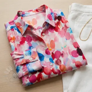 Viskos RAYON POPLIN Bouncy design F