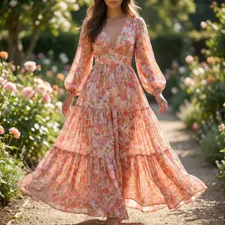 Viskos RAYON POPLIN Simplistic flowers design Och