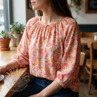 Viskos RAYON POPLIN Simplistic flowers design A