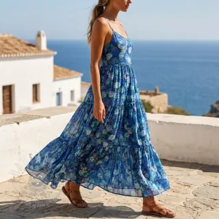 Viskos RAYON POPLIN Flower sea design B