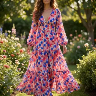 Viskos RAYON POPLIN Poppys design Och