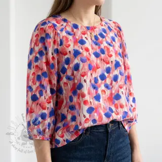 Viskos RAYON POPLIN Poppys design Och
