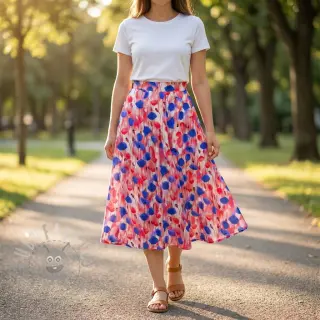 Viskos RAYON POPLIN Poppys design Och