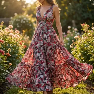 Viskos RAYON POPLIN Floral design C