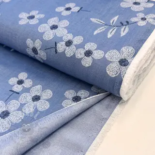 Bomullstyg JEANS Chambre LUXURY JACQUARD Flowers jeans