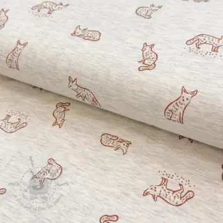Jersey Hidden foxie ecru melange
