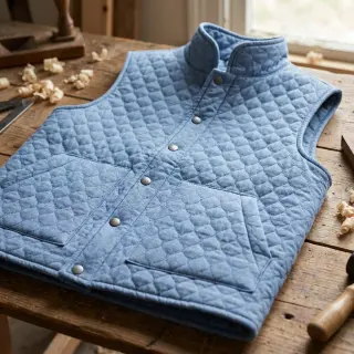 Prešívaná látka JEANS blue