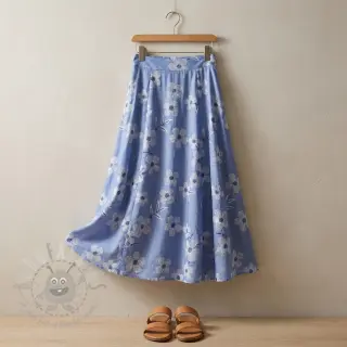 Bomullstyg JEANS Chambre LUXURY JACQUARD Flowers jeans