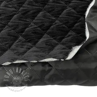 Vadderat tyg Sammet STEPPED black