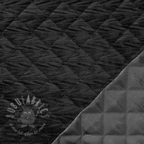 Vadderat tyg Sammet STEPPED black