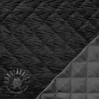 Vadderat tyg Sammet STEPPED black