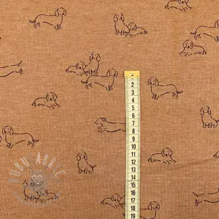 Kardat sweatshirttyg Dogs camel melange