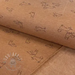 Kardat sweatshirttyg Dogs camel melange