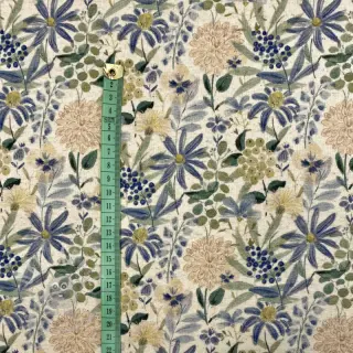 Jersey med lin Flowers ecru blue digital print