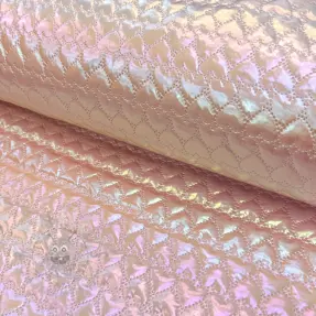 Vadderat tyg Fancy hearts pink