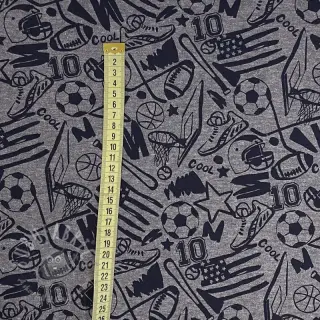 Teplákovina počesaná Sports grey melange