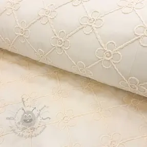 Vadderat tyg Flower design offwhite