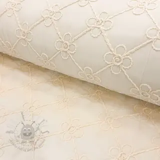 Vadderat tyg Flower design offwhite