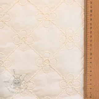Vadderat tyg Flower design offwhite