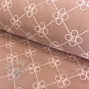 Vadderat tyg Flower design old pink