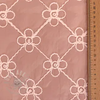 Vadderat tyg Flower design old pink
