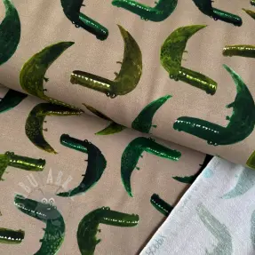 Sweatshirttyg Crocodile taupe digital print