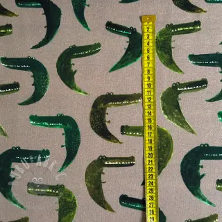 Sweatshirttyg Crocodile taupe digital print