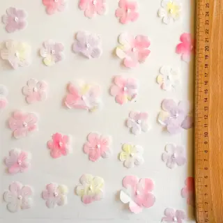 Tyl na TUTU RETRO Flowers light pink