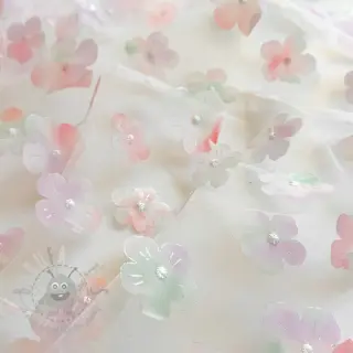 Tyll till TUTU-kjol RETRO Flowers lavender