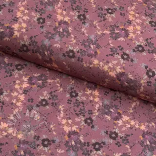Viskos ROSELLA STRETCH Tossed flowers rosewood digital print