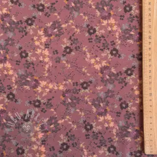 Viskos ROSELLA STRETCH Tossed flowers rosewood digital print