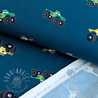 Kardat sweatshirttyg SOFT Monstertruck indigo