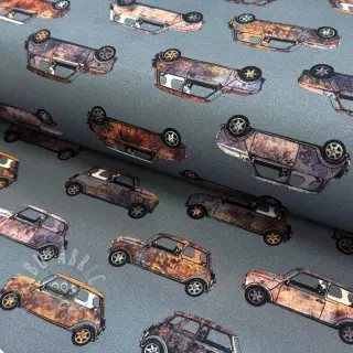 Dekorationstyg Cars blue shadow digital print