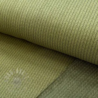 Stickat tyg RECYCLED Cable khaki