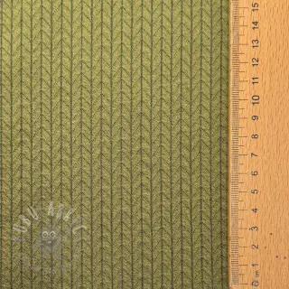 Stickat tyg RECYCLED Cable khaki