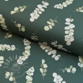 Dekorationstyg Eucalyptus dark green digital print