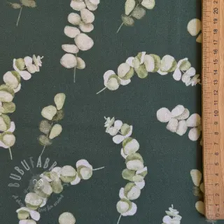 Dekorationstyg Eucalyptus dark green digital print