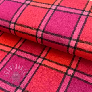 Tyg till kostym BRUSHED Check cerise