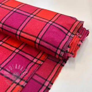 Tyg till kostym BRUSHED Check cerise