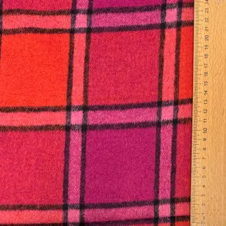 Látka na kostým BRUSHED Check cerise