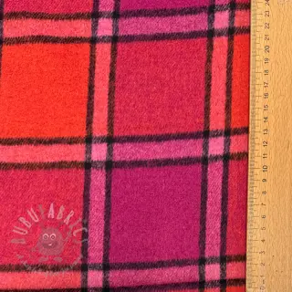 Tyg till kostym BRUSHED Check cerise