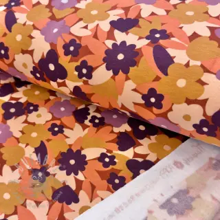 Kardat sweatshirttyg SOFT Flowers cognac