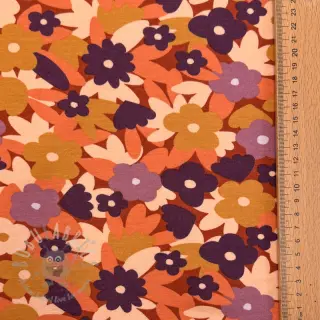Kardat sweatshirttyg SOFT Flowers cognac