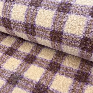 Kappmaterial BOUCLÉ checks grape