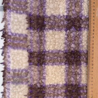 Kappmaterial BOUCLÉ checks grape
